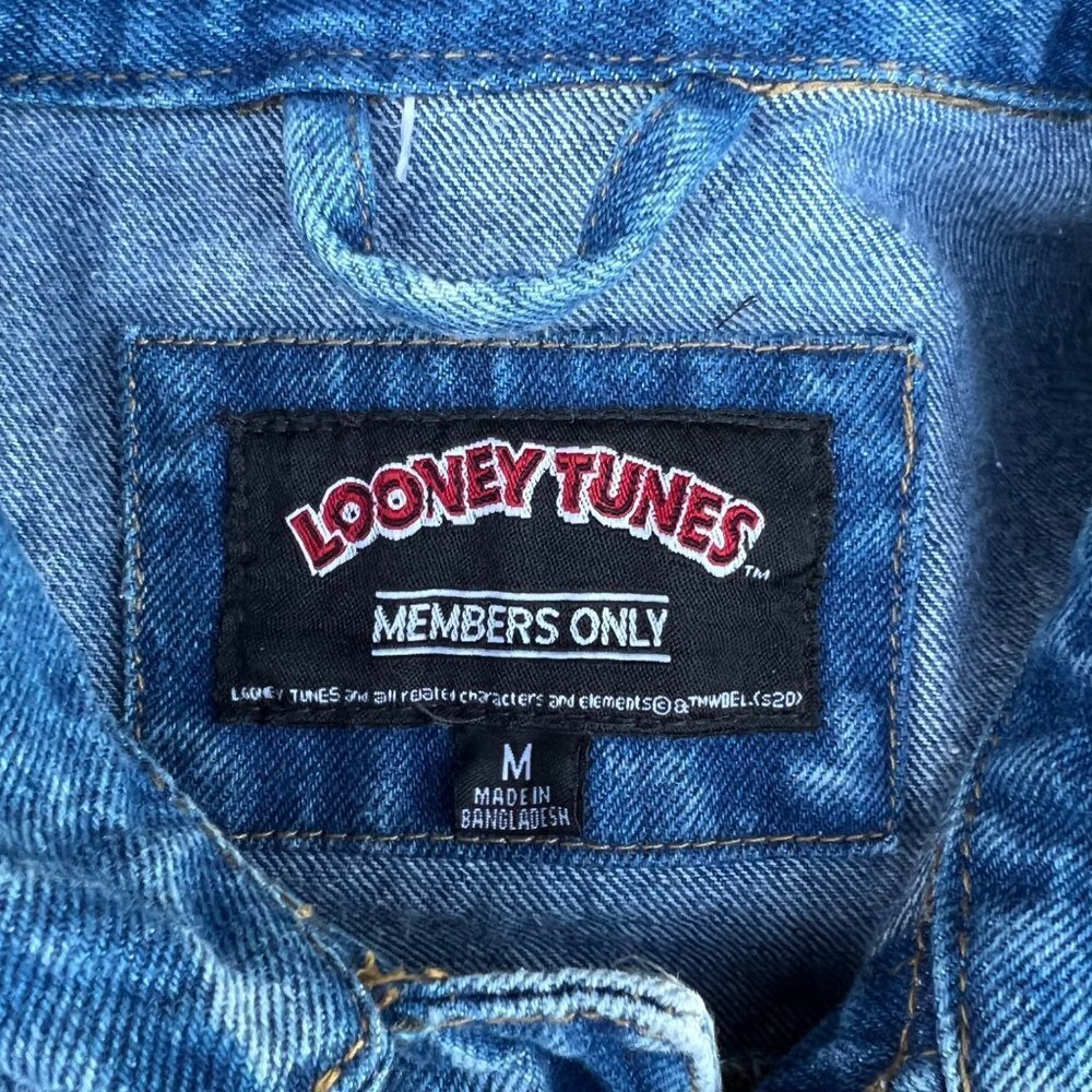 Men’s Members Only Looney Tunes Denim Jacket Sz M - Picture 2 of 6